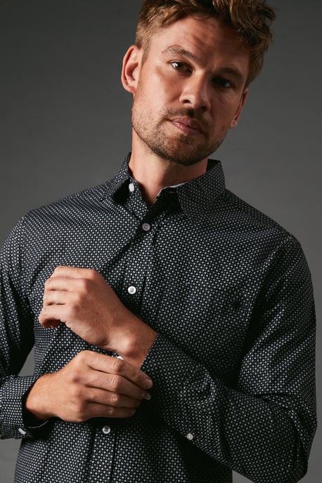 Micro Floral Print Long Sleeve Shirt - Image 2