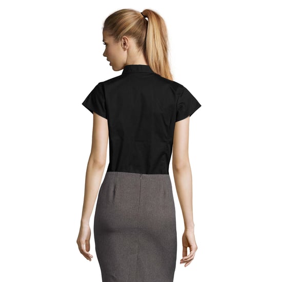 SOLS Dames/Dames Excess Stretch Blouse met Korte Mouwen (Zwart) - Image 2