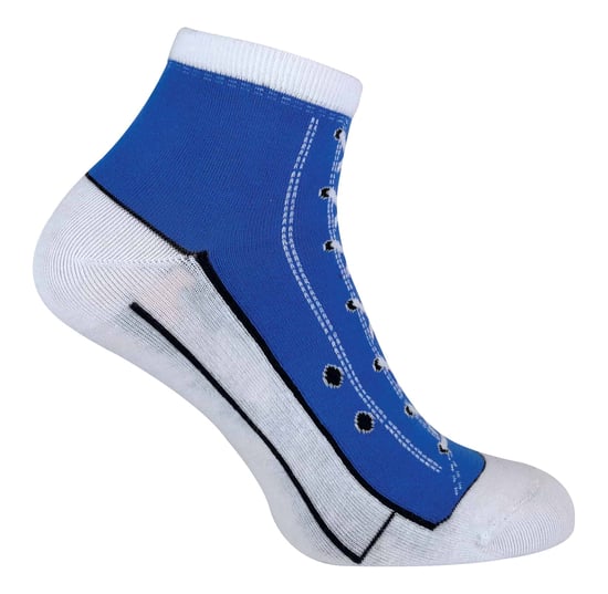 Set van 2 uniseks katoenen sokken die op schoenen lijken - Lichtblauw - Image 1