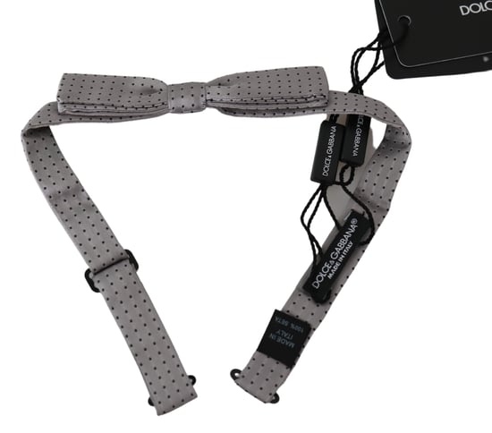 Dolce & Gabbana Grijze Polka Dot Heren Stropdas Papillon Strik - Image 1