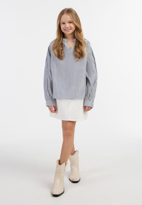 Dreimaster Blouse Meisje Donker marineblauwe strepen - Image 2