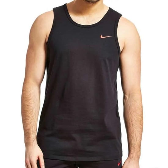 Nike geborduurde Swoosh heren tanktop in zwart - Image 1