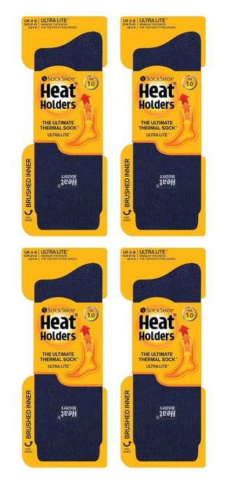 Heat Holders Ultra Lite - 4 Paar Multipack Dames Thermosokken | Ultra Dunne Warme Sokken voor Dress Socks in de Winter - Marineblauw - Image 2