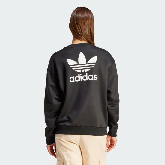 Women's adidas Originals Trefoil Loose Crew Sweatshirt in Black - Image 2