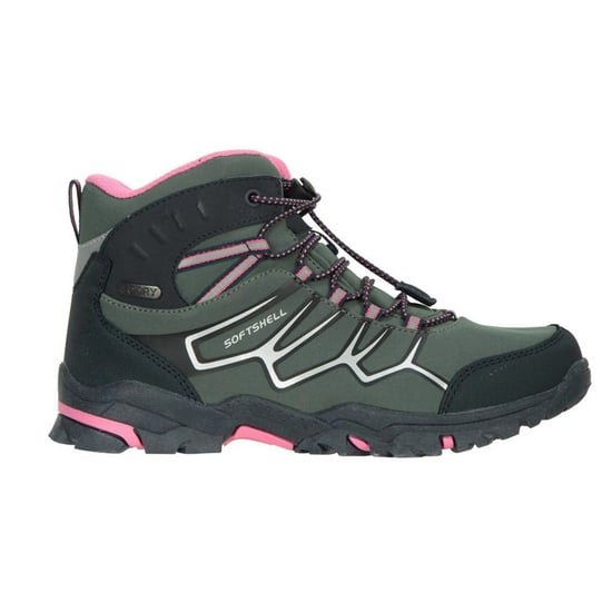 Mountain Warehouse Softshell waterdichte wandelschoenen voor kinderen/Kinderen (Donkere Khaki) - Image 1