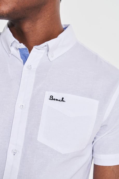 White 'Bowdon' Short Sleeve Cotton Shirt