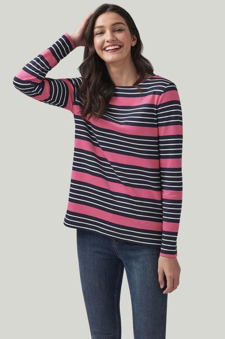 Long Sleeve Striped Cotton Top