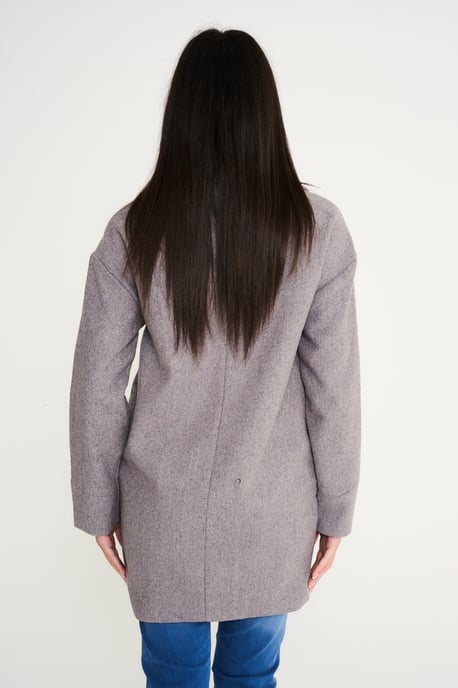 Women's Elle Wool Reefer Jacket in Grey