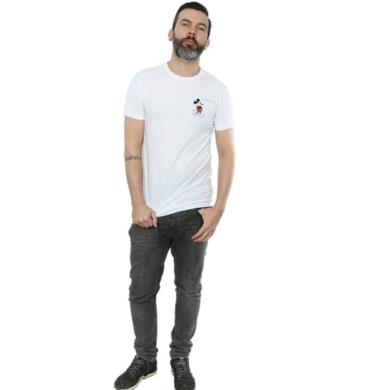 Disney Heren Mickey Mouse Kickin Retro Borst T-shirt (Wit) - Image 4