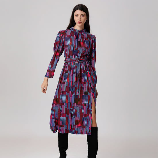 Midi blouse-jurk met grafische print - Image 2