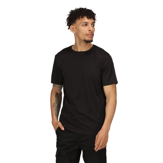 Regatta Mens Pro Reflective Moisture Wicking T-Shirt (Black)