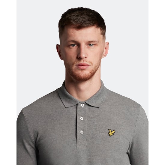 Lyle & Scott Polo shirt met lange mouwen in Grijs - Image 3
