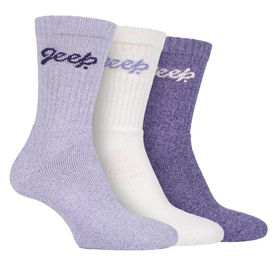 Dames Wandelsokken | Jeep | Dames Geribbelde Outdoor Kousen met Verstevigde Hiel en Neu - Violet / Roomkleur - Image 1