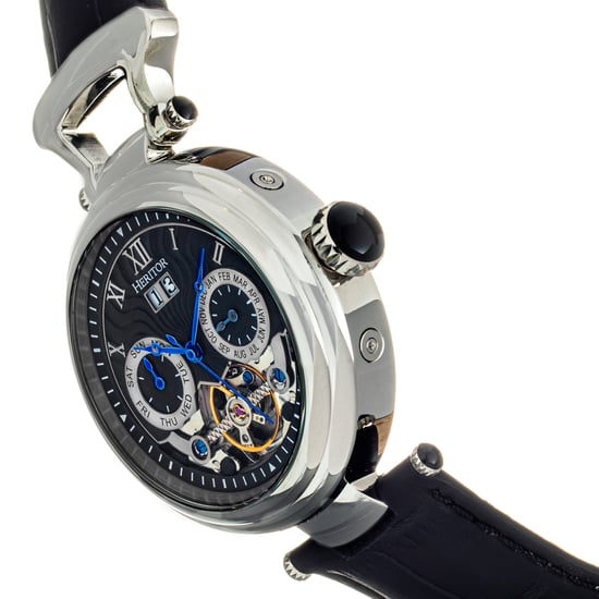 Heritor Automatic Ganzi semi-skelet lederen band horloge - Image 3