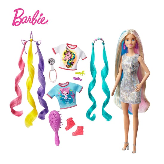 Barbie Fantasy Hair Doll with Mermaid and Unicorn Accessories