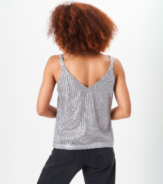 Cami-top met pailletten en V-hals - Image 6