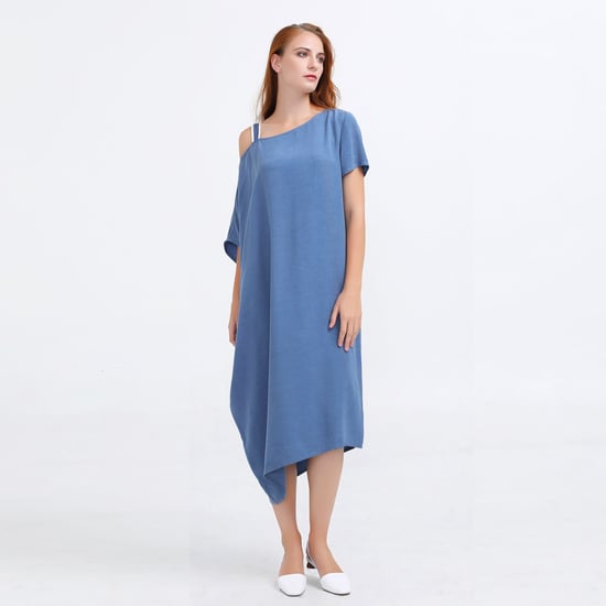 Minimalist Asymmetric Off-the-Shoulder Loose Dress