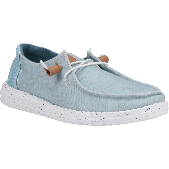 HEYDUDE Wendy Heathered Slub Tropical Dames Blauwe Instappers - Image 1
