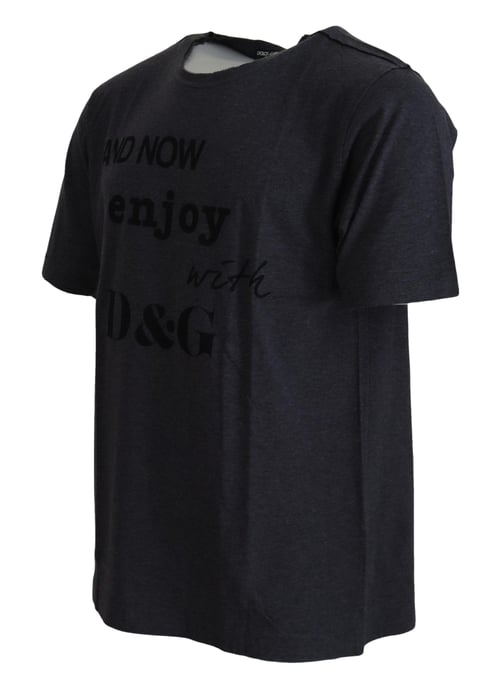 Dolce & Gabbana Grijze Crewneck Katoenen Korte Mouwen Heren T-shirt - Image 2