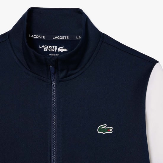 Men's Lacoste Sportsuit Striped Tennis Sweatshirt in Navy-White