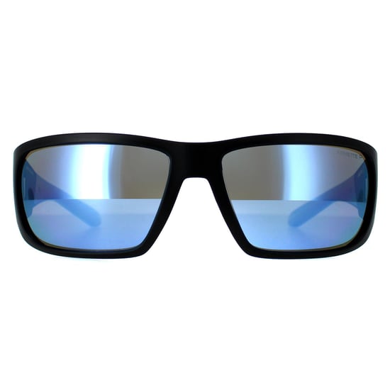 Arnette Rectangle Mens Matte Black Dark Grey Mirror Water Polarized AN4297 Snap II