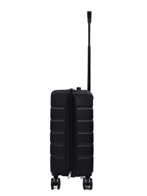 Black Hard Shell Classic 8 Wheel Cabin Luggage Case Travel Suitcases
