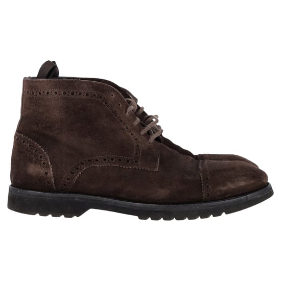 Tom Ford Laser Cut Lacer-Up Chukka Boots in Brown Suede - Image 1