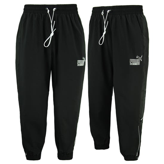 Puma King Logo Woven Track Pants Black Mens Joggers 598418 01