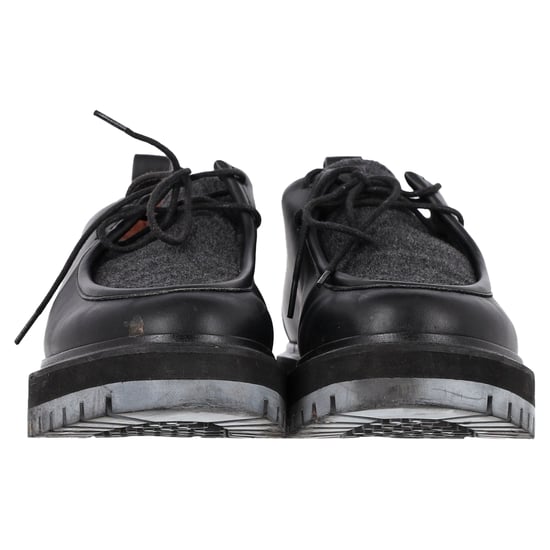 Loro Piana Lace-Up Derby Shoes in Black Leather - Image 2
