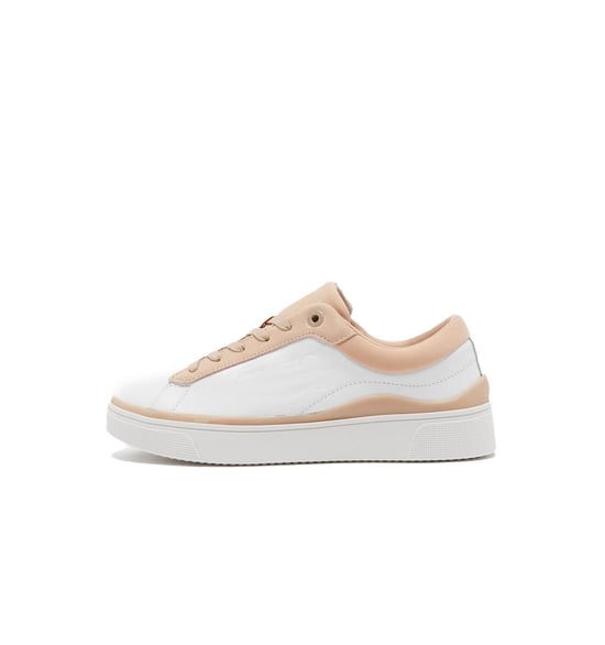Tommy Hilfiger Dames Elevated Leather Cupsole Sneakers - Wit & Roze - Image 2