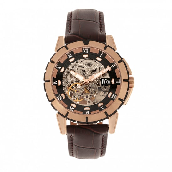 Reign Philippe Automatische Skeleton Leren Band Horloge - Image 1