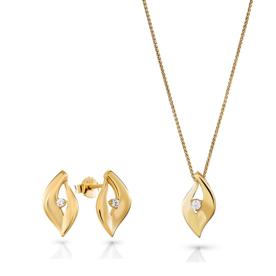 Orphelia 'Milan' Dames 925 Sterling Zilver Set: Ketting-Pendr + Oorgemeen - Gouden SET-7519/G - Image 1