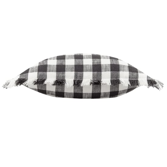 Yard Barton Check Fringed Feather Filled Cushion