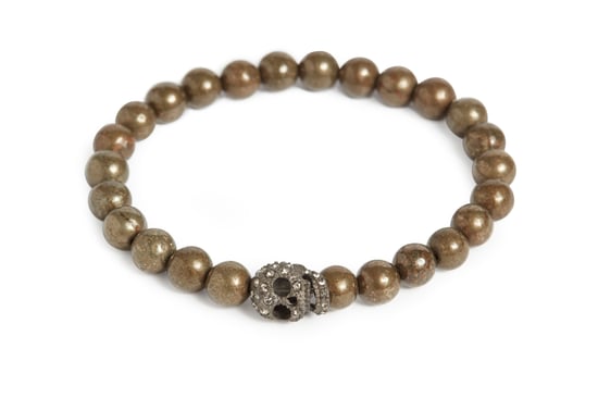 Pyrite Crystal Skull Bracelet