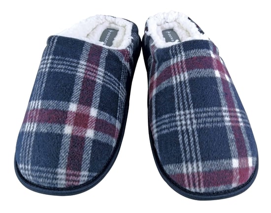 Dunlop - Heren Warm Pluche Fleece Gevoerde Instap Slippers met Geruit Patroon - Image 2