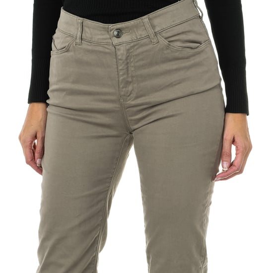 Regular fit stretch fabric long pants 6Y5J18-5N0RZ woman