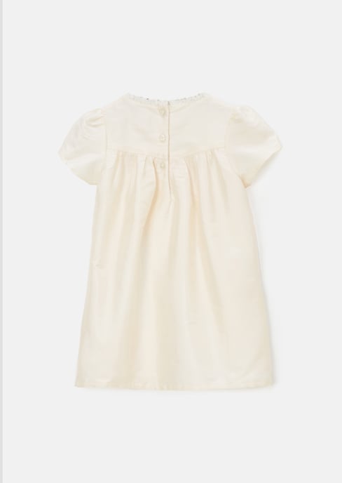 Sofia Ivory Tafetta Lace Trim Dress