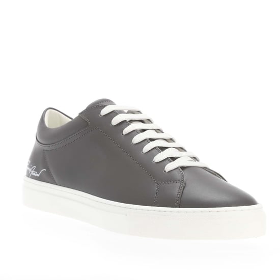 Armani leren herentrainers in grijs - Image 2