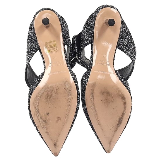 Nicholas Kirkwood Bouclé Mules in Black Tweed - Image 6