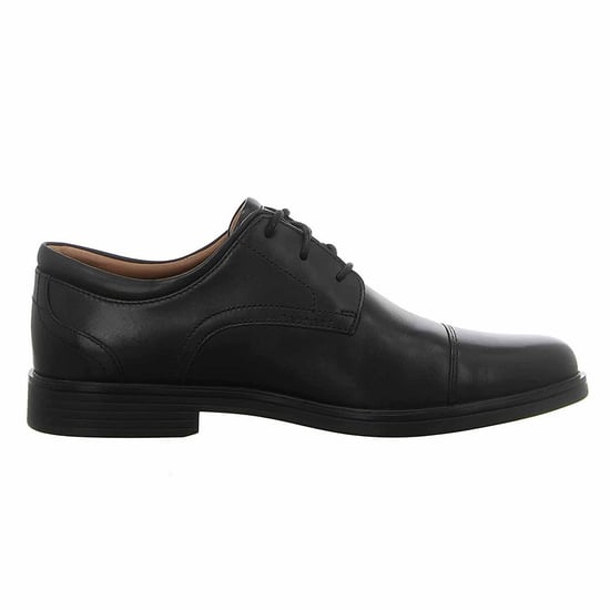 Clarks Un Aldric Cap Mens Black Shoes