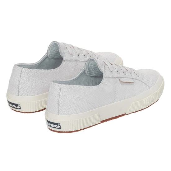 Superga Dames/Dames 2750 Slangenprint Grain Leather Trainers (Optisch Wit) - Image 2