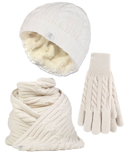 Heat Holders Dames Gebreide Muts Handschoen & Sjaal Set - Room - Image 1
