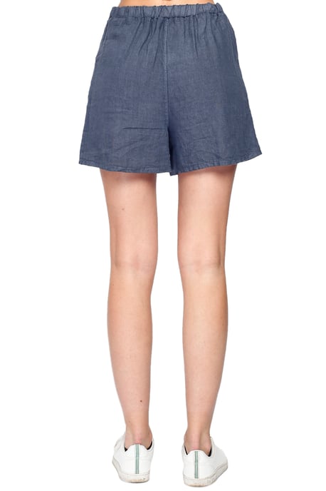 Pure linen shorts with belt