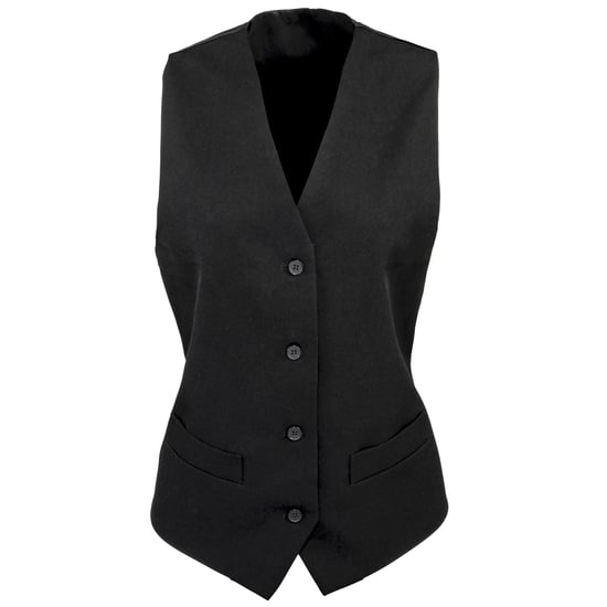 Premier Dames/dames Gevoerde Polyester Taillejas / Barkleding / Catering (Pakket van 2) (Zwart) - Image 1