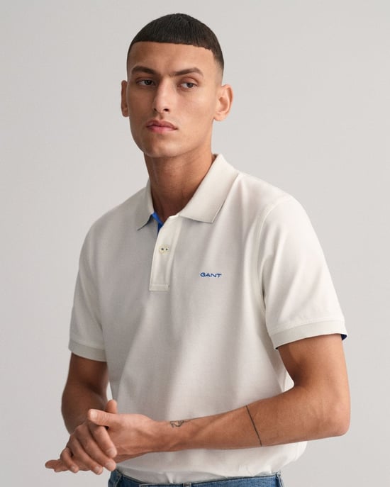GANT regular fit korte mouw contrast piqué rugger - Image 1