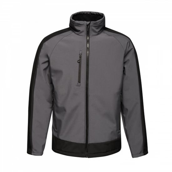 Regatta Herencontrast 3-lagige Softshell Full Zip Jacket (Leisteengrijs/Signaal zwart) - Image 1