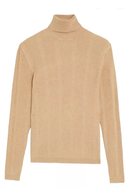 Ribbed Fine Knit Roll Neck Jumper