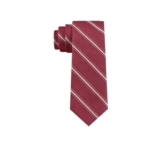 Tommy Hilfiger Men's Neck Tie Red Coastline Striped Skinny