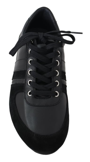 Dolce & Gabbana Heren Zwarte Logo Leren Casual Sneakers Schoenen - Image 4