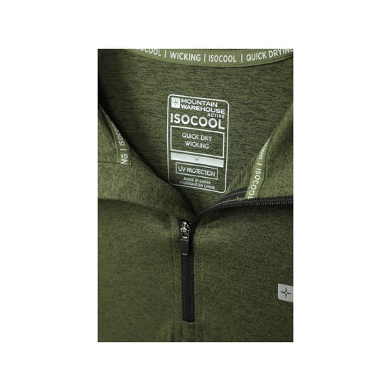 Mountain Warehouse Heren Echo gemêleerde gerecyclede semi-rits midlayer (Groen) - Image 6